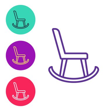 Kol Koltuğu simgesini beyaz arkaplanda izole et. Simgeleri renklendirin. Vektör