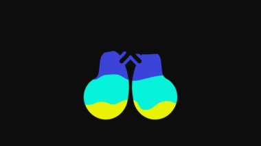 Yellow Lungs icon isolated on black background. 4K Video motion graphic animation.