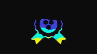 Yellow Honey award icon isolated on black background. Honey medal. 4K Video motion graphic animation.