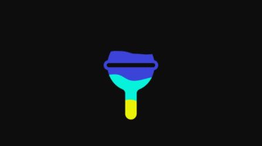 Yellow Fishing float icon isolated on black background. Fishing tackle. 4K Video motion graphic animation.