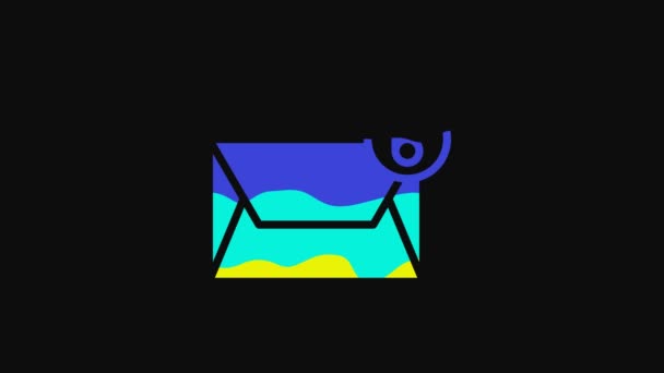 Yellow Mail Mail Icon Isolated Black Background Envelope Symbol Mail — ストック動画
