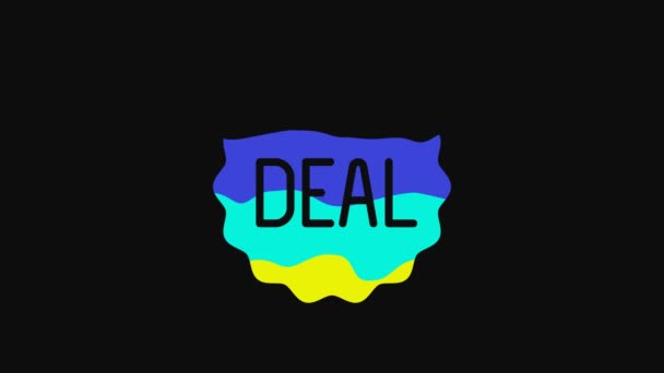 Yellow Deal Symbol Isoliert Auf Schwarzem Hintergrund Video Motion Grafik — Stockvideo