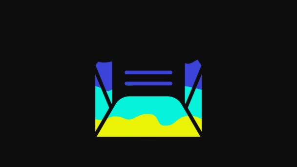 Yellow Envelope Icon Isolated Black Background Received Message Concept New — Wideo stockowe