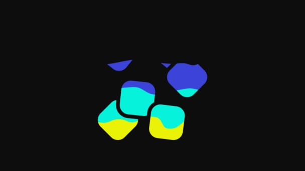 Жовті Кубики Цукру Ізольовані Чорному Тлі Солодкий Поживний Смачний Вишуканий — стокове відео