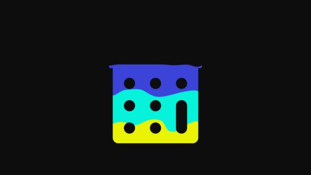 Yellow Calculator Icon Isolated Black Background Accounting Symbol Business Calculations — 비디오