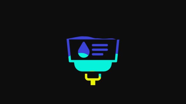 Yellow Bag Icon Isolated Black Background Blood Bag Donate Blood — Stock video