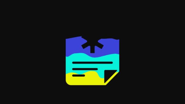 Yellow Medical Clipboard Clinical Record Icon Isolated Black Background Prescription — 비디오