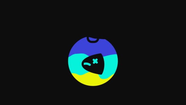 Yellow Bomb Ready Explode Icon Isolated Black Background Video Motion — Stock videók