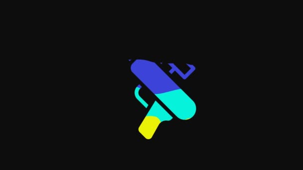Yellow Fishing Harpoon Icon Isolated Black Background Fishery Manufacturers Catching — Wideo stockowe