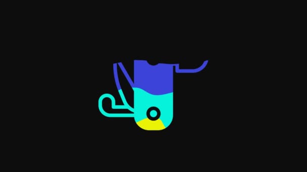 Yellow Swiss Army Knife Icon Isolated Black Background Multi Tool — Vídeo de Stock