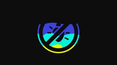 Yellow Stop colorado beetle icon isolated on black background. 4K Video motion graphic animation.