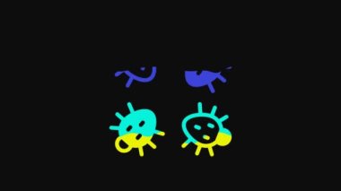 Yellow Colorado beetle icon isolated on black background. 4K Video motion graphic animation.