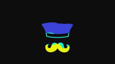 Yellow Italian cook icon isolated on black background. 4K Video motion graphic animation.