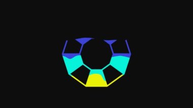 Yellow Diamond icon isolated on black background. Jewelry symbol. Gem stone. 4K Video motion graphic animation.