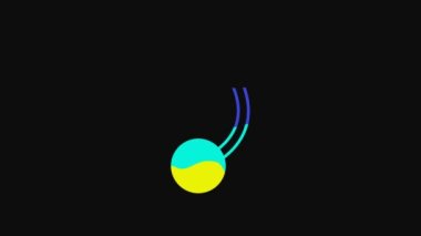 Yellow Piercing icon isolated on black background. 4K Video motion graphic animation.