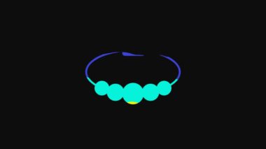 Yellow Bracelet jewelry icon isolated on black background. Bangle sign. 4K Video motion graphic animation.