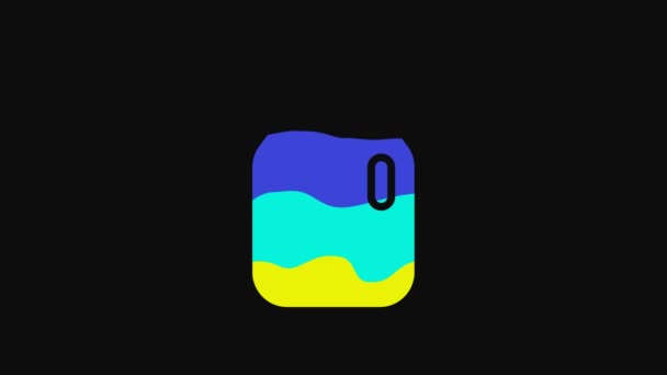 Yellow Glass Jar Screw Cap Icon Isolated Black Background Video — Stockvideo