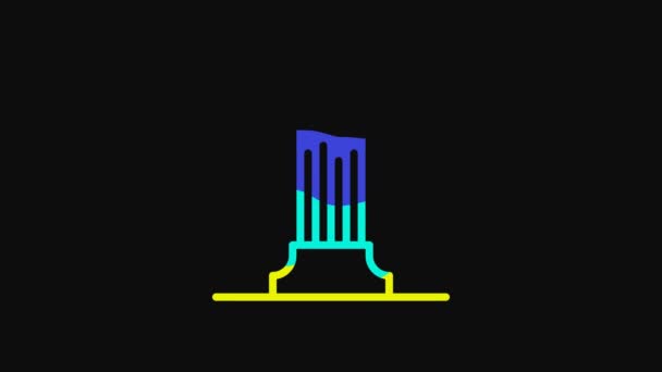 Yellow Law Pillar Icon Isolated Black Background Ancient Column Video — Stock videók