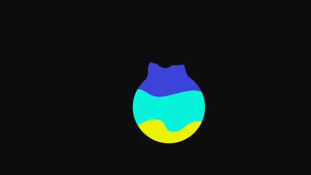 Yellow Pear Icon Isolated Black Background Fruit Leaf Symbol Video — Stok Video