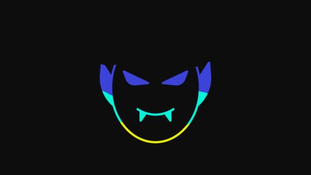 Yellow Vampire Icon Isolated Black Background Happy Halloween Party Video — Vídeo de Stock