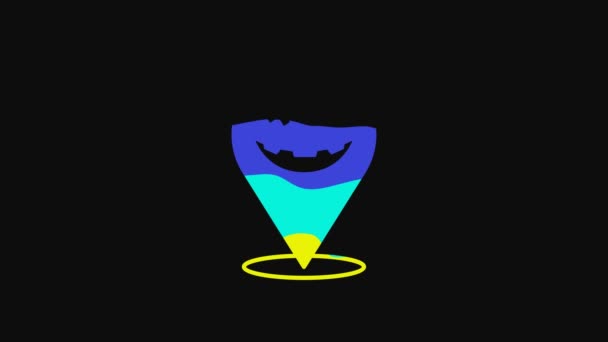 Yellow Happy Halloween Holiday Icon Isolated Black Background Video Motion — Wideo stockowe