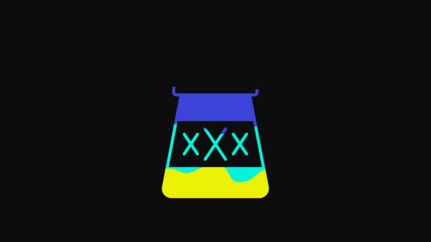 Yellow Bottle Potion Icon Isolated Black Background Flask Magic Potion — Stockvideo
