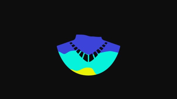 Жовте Намисто Іконі Манекена Ізольоване Чорному Тлі Відеографічна Анімація — стокове відео