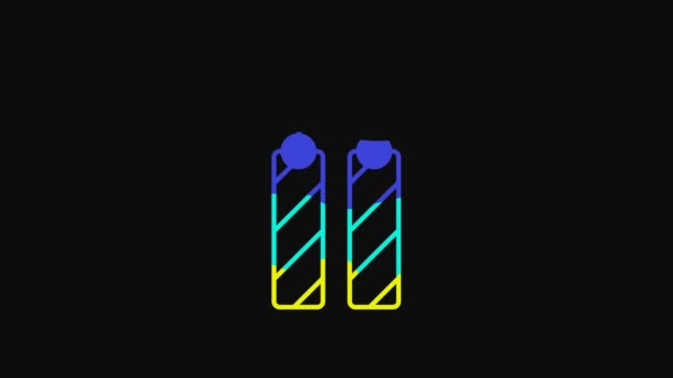 Yellow Earrings Icon Isolated Black Background Jewelry Accessories Video Motion — Vídeos de Stock
