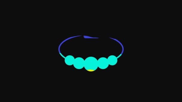 Yellow Bracelet Jewelry Icon Isolated Black Background Bangle Sign Video — ストック動画