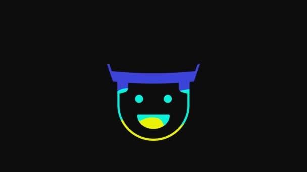 Yellow Sailor Icon Isolated Black Background Video Motion Graphic Animation — Vídeo de stock
