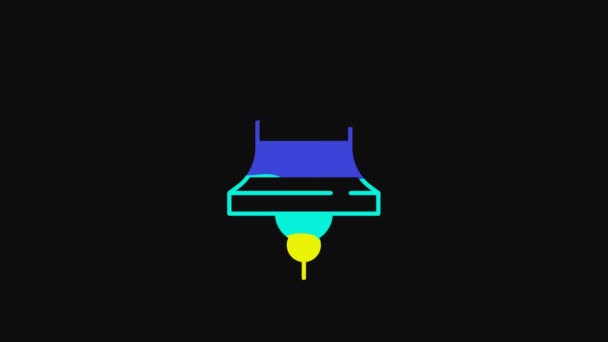 Yellow Ship Bell Icon Isolated Black Background Video Motion Graphic — Stok video