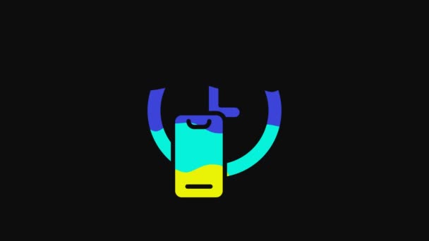 Yellow Clock Delivery Icon Isolated Black Background Video Motion Graphic — 图库视频影像
