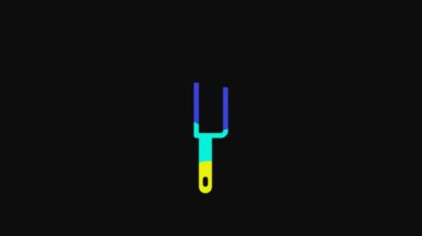 Yellow Knife icon isolated on black background. Cutlery symbol. 4K Video motion graphic animation.