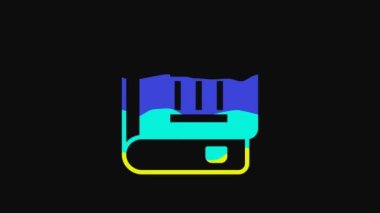 Yellow Law book icon isolated on black background. Legal judge book. Judgment concept. 4K Video motion graphic animation.