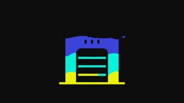 Yellow Garage for taxi car icon isolated on black background. 4K Video motion graphic animation.