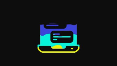 Yellow Taxi mobile app icon isolated on black background. Mobile application taxi. 4K Video motion graphic animation.