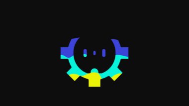 Yellow Electrical outlet icon isolated on black background. Power socket. Rosette symbol. 4K Video motion graphic animation.