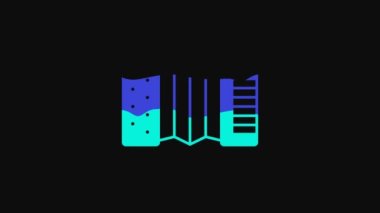 Sarı Müzik enstrümanı akordeon simgesi siyah arkaplanda izole edildi. Klasik bayan, harmonik. 4K Video hareketli grafik canlandırması.