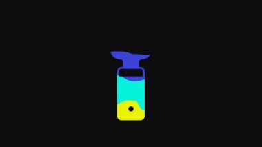 Yellow Bottle opener icon isolated on black background. 4K Video motion graphic animation.