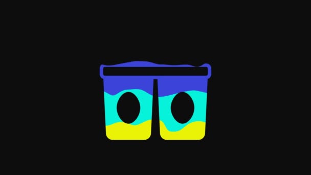 Yellow Coffee Cup Icon Isolated Black Background Video Motion Graphic — Stockvideo