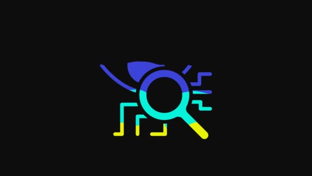 Yellow Eye Scan Icon Isolated Black Background Retinal Scan Scanning — Wideo stockowe