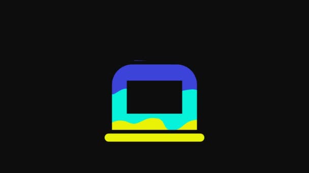 Yellow Inkwell Icon Isolated Black Background Video Motion Graphic Animation — 비디오