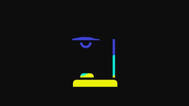 Yellow Table Lamp Icon Isolated Black Background Video Motion Graphic — Wideo stockowe