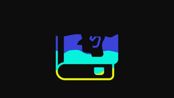 Yellow Law Book Icon Isolated Black Background Legal Judge Book — Stok video