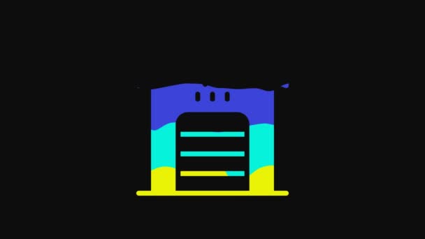 Yellow Garage Taxi Car Icon Isolated Black Background Video Motion — Vídeo de Stock
