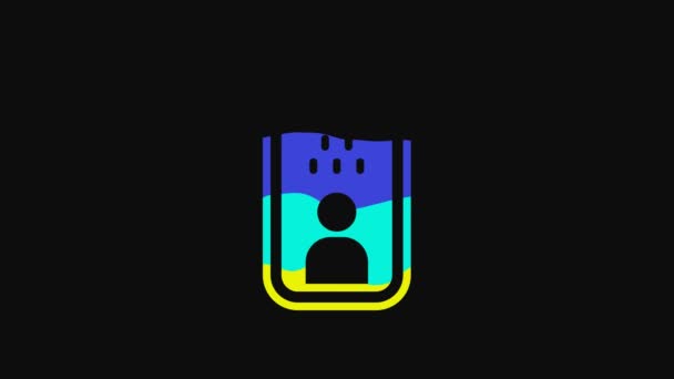 Yellow Taxi Driver License Icon Isolated Black Background Video Motion — Stockvideo