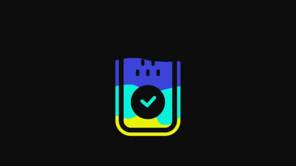 Yellow Taxi Mobile App Icon Isolated Black Background Mobile Application — Vídeo de Stock