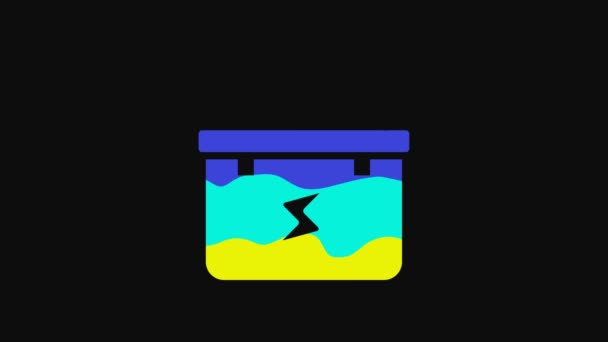 Yellow Toolbox Electrician Icon Isolated Black Background Video Motion Graphic — Wideo stockowe