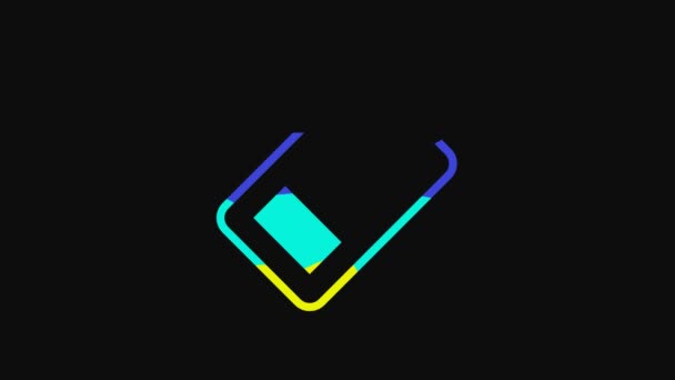 Yellow Battery Charge Level Indicator Icon Isolated Black Background Video — Vídeos de Stock