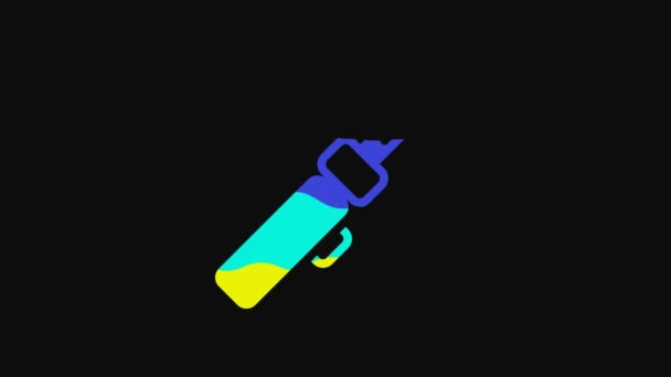 Yellow Soldering Iron Icon Isolated Black Background Video Motion Graphic — Stockvideo